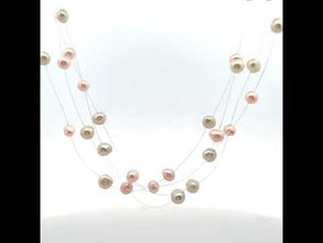 Fresh Water Pearl Round Plain June Gemstone Necklace