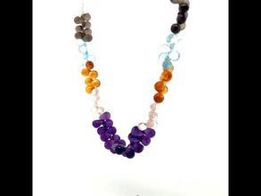 Natural Rose Quartz Smoky Quartz Sky Blue Topaz Citrine Amethyst Gemstone Semi Necklace