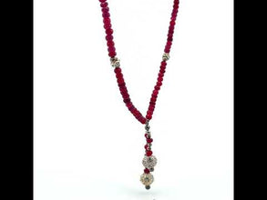 Natural Ruby Rondelle Facet Cut Beads Precious Gems Necklace