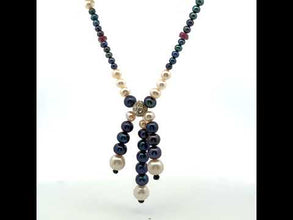 Natural Multi Tourmaline & Pearl Gemstone Handmade Necklace
