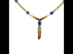 Natural Amethyst with Multi Semi Precious Tassels Gemstone Necklace