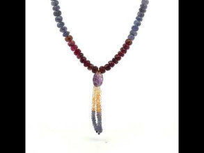 Peridot Natural, Citrine, Tanzanite, Garnet, and Amethyst Necklace