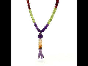 Amethyst Natural, Spessartite Garnet, Peridot, and Citrine Necklace