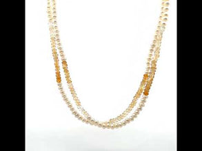 Natural Citrine & Pearl Elegant Gemstone Handmade Necklace