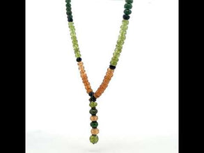 Peridot Natural, Citrine, Tsavorite, and Black Tourmaline Necklace