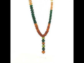 Peridot Natural, Citrine, Tsavorite, and Spessartite Garnet Necklace
