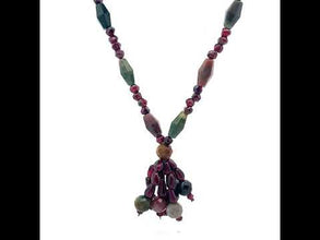 Natural Jasper Balloon & Garnet Gemstone Necklace Jewelry