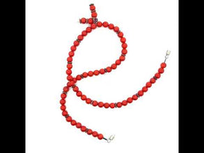Natural Orange Coral Plain Ball Semiprecious Necklace