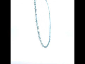 Natural Aquamarine Rondelle Facet Bead Gemstone Necklace Jewelry