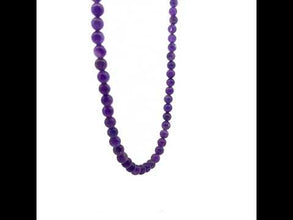Natural Amethyst Africa Plain Ball 5mm Gemstone Necklace Jewelry