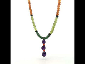 Peridot Natural, Tsavorite, Amethyst, and Citrine Necklace
