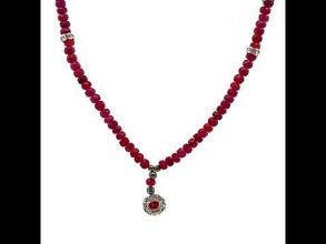 Natural Ruby Rondelle Facet Cut Precious Beads Clasp Necklace
