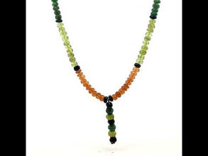Tsavorite Natural, Peridot, Black Tourmaline, and Spessartite Necklace