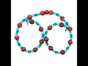 Natural Carnelian with Glass Ball Handmade Necklace