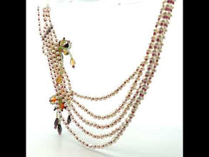 Natural Peridot, Pearls, Citrine, Carnelian, Garnet Unique Gemstone Necklace