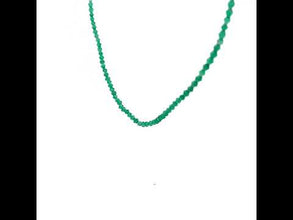 Natural Green Onyx Hexagon Facet Cut Semiprecious Necklace