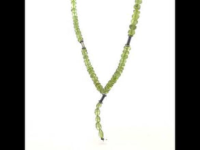 Semiprecious Natural, Peridot Gemstone Lariat Style Necklace