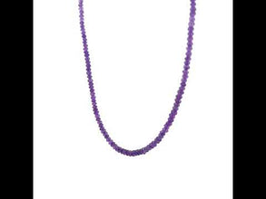 Natural Amethyst Rondelle Facet Cut Beads Gemstone Necklace