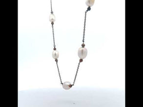 Elegant Plain Pearl Station Style Necklace