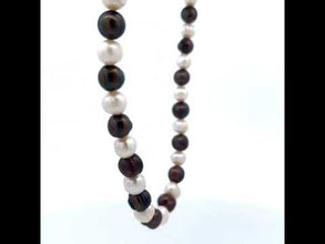 Elegant Brown White Plain Ringed Pearl Necklace