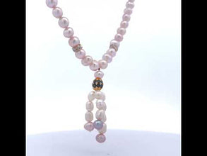 Classic Plain Pearl Triple Embellished Lariat Necklace