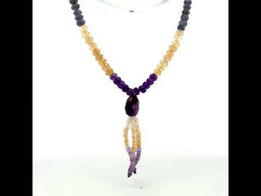 Peridot Natural, Tanzanite, Citrine, and Amethyst Gemstone Necklace