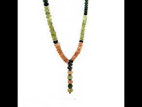 Peridot Natural, Citrine, Black Tourmaline, and Tsavorite Gemstone Necklace