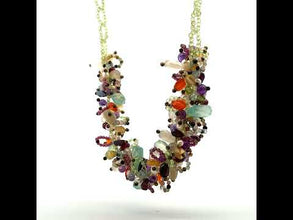 Natural Plain Peridot Carnelian Multi Tourmaline Chalcedony Garnet Gemstone Necklace