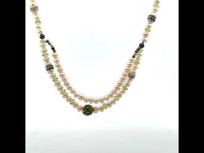 Natural Peridot Pearl Semiprecious Handmade Necklace