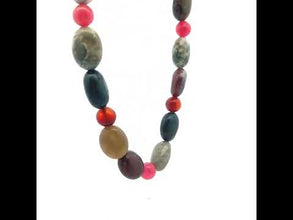 Natural Jasper Nugget & Carnelian Jade Gemstone Necklace