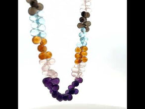 Natural Rose Quartz Smoky Quartz Swiss Blue Topaz Citrine Amethyst Gemstone Necklace