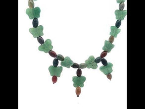 Natural Jasper and Butterfly Jade Smooth Gemstone Necklace