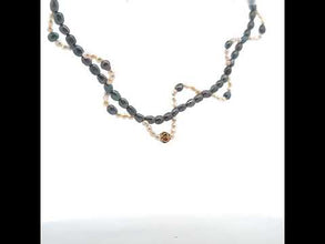 Pearl Elegant Dark Grey and White Twisted Necklace