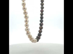 Pearl Modern Style White and Dark Brown Necklace