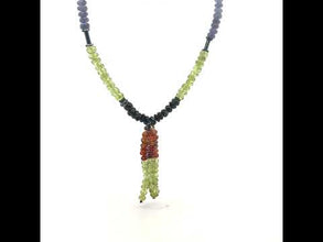 Citrine Natural, Tanzanite, Tsavorite, Peridot, and Spessartite Necklace