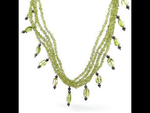 Natural Peridot Multi Layered Station Choker Necklace