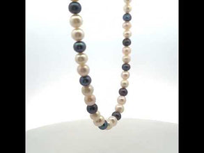 Pearl Classic Two-Tone White and Grey Necklace