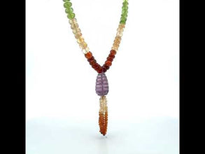 Tsavorite Natural, Citrine, Peridot, and Amethyst Necklace