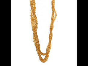 Natural Citrine Rondelle Facet Cut Beads Gemstone Twisted Necklace