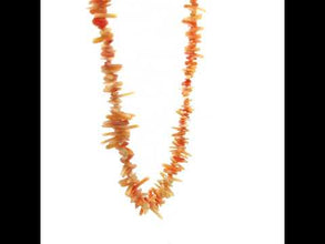 Natural Shaded Orange Coral Plain Chips Semiprecious Necklace