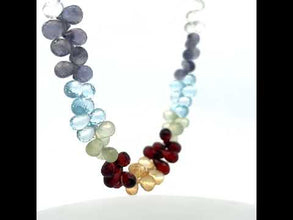 Natural Swiss Blue Topaz Citrine Prehnite Iolite White Topaz Garnet Peridot Gemstone Necklace