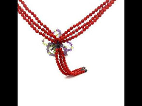 Natural Coral Amethyst Peridot Garnet Plain Ball Semi Necklace