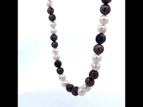 Pearl Two-Tone Plain Ringed June Necklace