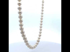 Classic White Plain Pearl June Birthstone Necklace