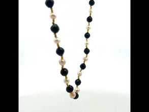 Natural Tourmaline & Pearl Gemstone Handmade Necklace