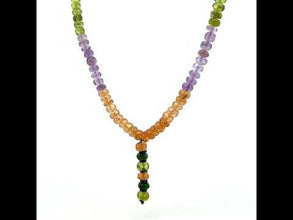Citrine Natural, Amethyst, Peridot, Tsavorite, and Green Tourmaline Necklace