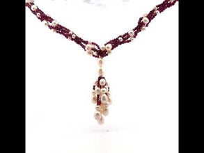 Natural Garnet & Pearl Gemstone Handmade Necklace