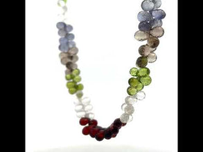 Natural Amethyst Prehnite Iolite Smoky Quartz Peridot White Topaz Garnet Necklace