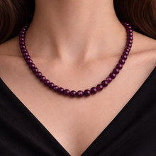 Natural Ruby Plain Ball Gemstone Precious Gemstone Necklace