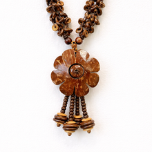 Natural Handmade Coconut Palm Wood Shell Necklace with Ethnic Style Tassels Jewelry